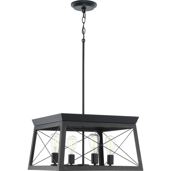 Progress Lighting Briarwood 4-Light Black Farmhouse Chandelier