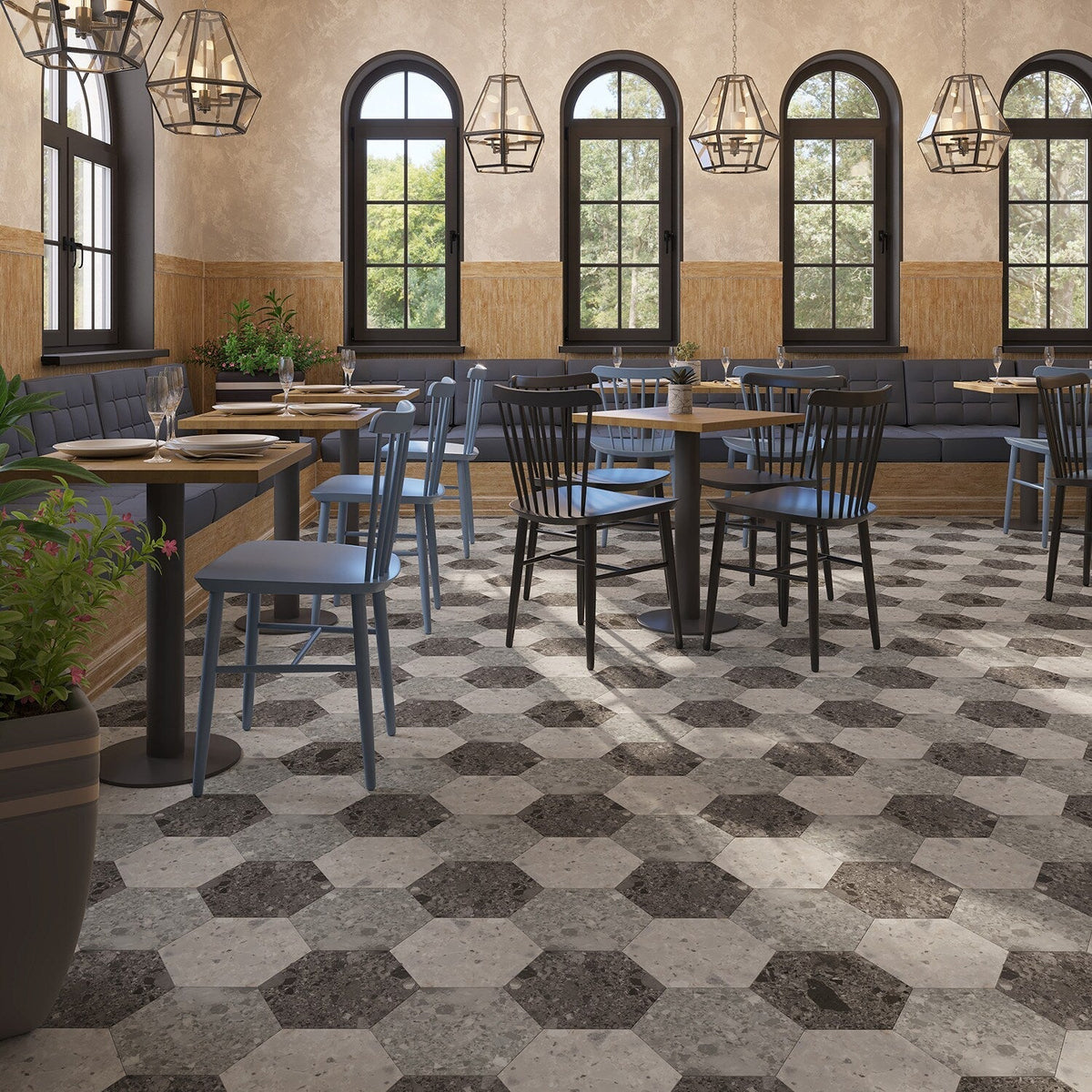 Lucida USA Bone Quartz Gray Stone Look 28-mil x 9-in W x 10-in L Waterproof Glue Down Luxury Vinyl Tile Flooring (12.25-sq ft/ Carton)