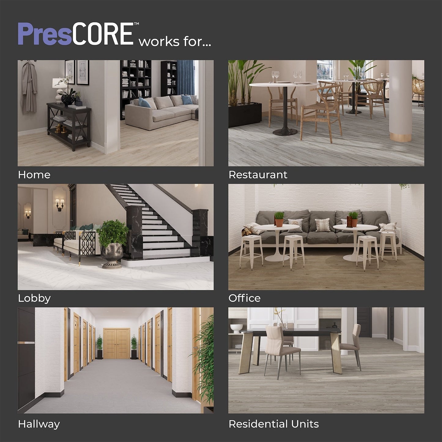 Lucida USA PresCore Carrara 12-in x 24-in Waterproof Luxury Vinyl Tile Flooring, 36-sq ft Carton