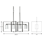 Progress Lighting League 4-Light Matte Black Farmhouse Chandelier