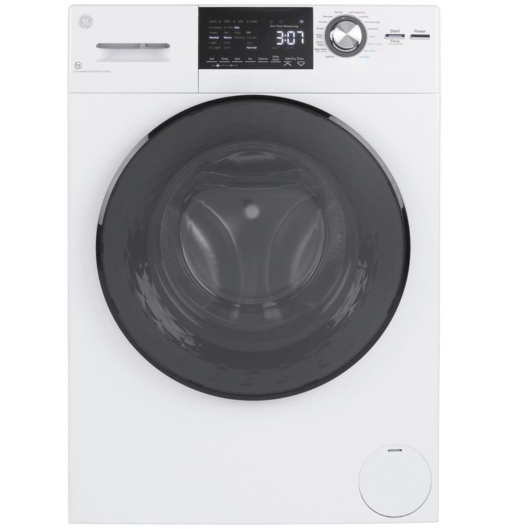 GE 2.4 cu. ft. White High-Efficiency 120-Volt Ventless Electric All-in-One Washer Dryer Combo