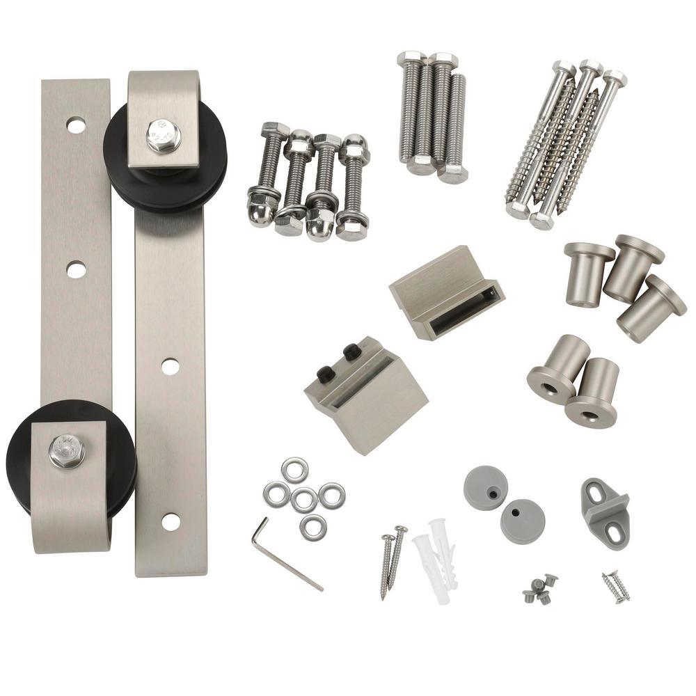 6 ft. Stainless Steel Sliding Barn Wooden Door Hardware Set - Super Arbor