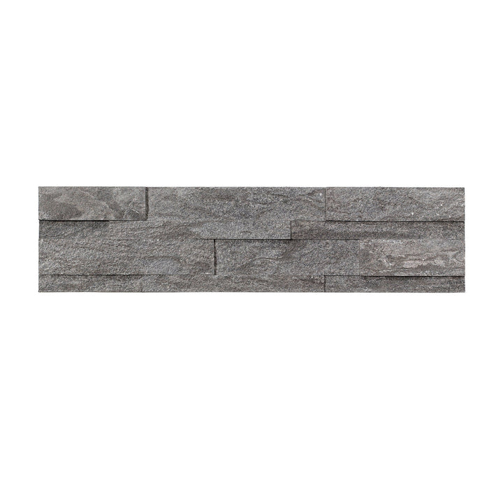 Aspect Stone Raised Stone Titanium 6-in x 24-in Natural Natural stone Slate Peel and stick Wall Tile product image