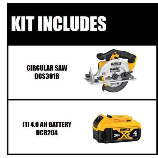 20-Volt 6-1/2 in. MAX Lithium Ion Cordless Circular Saw (Tool-Only) with 20-Volt MAX 4.0Ah Battery