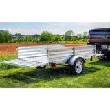 1639 lbs. Payload Capacity 4.5 ft. x 7.5 ft. Galvanized Steel Utility Trailer Kit with Bed Tilt and Collapsing Ends - Super Arbor
