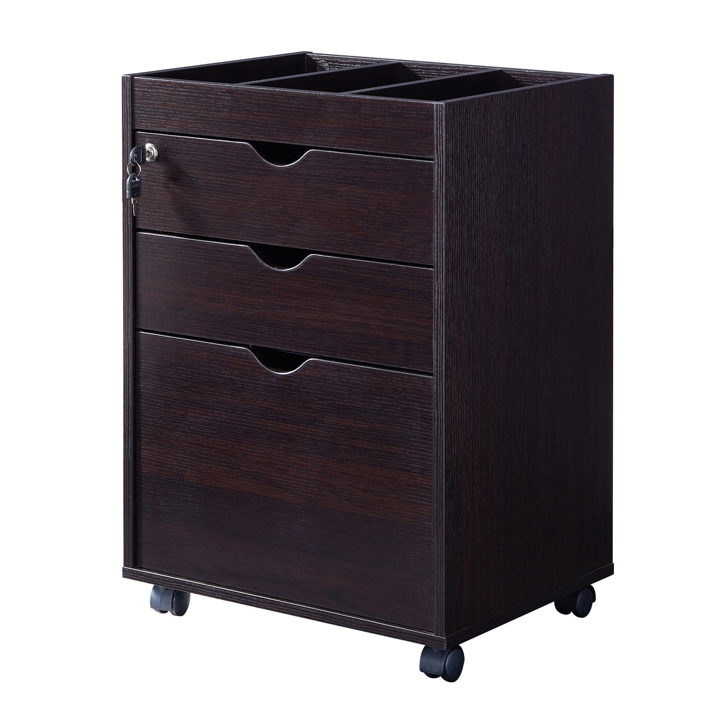 Furniture of America Dori Cappuccino 3-Drawer 20-in File Cabinet