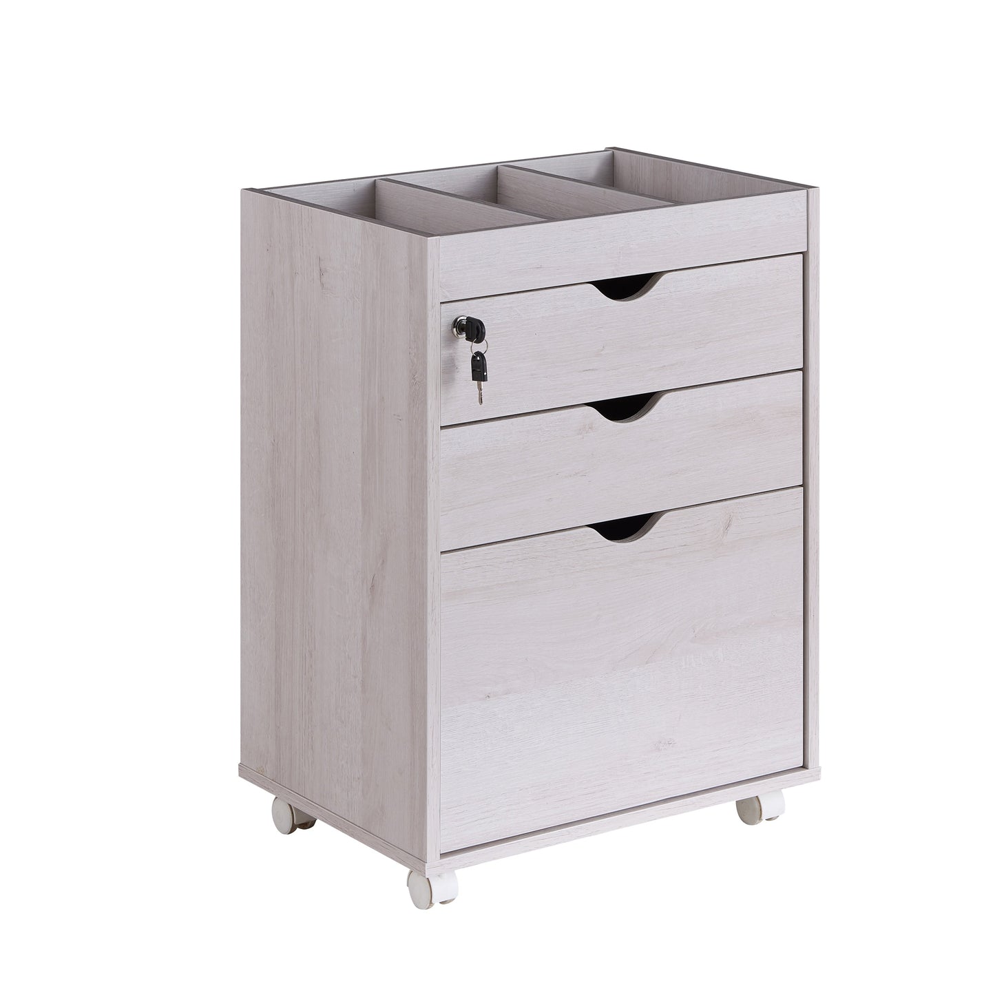 Furniture of America Dori White Oak 3-Drawer 20-in File Cabinet