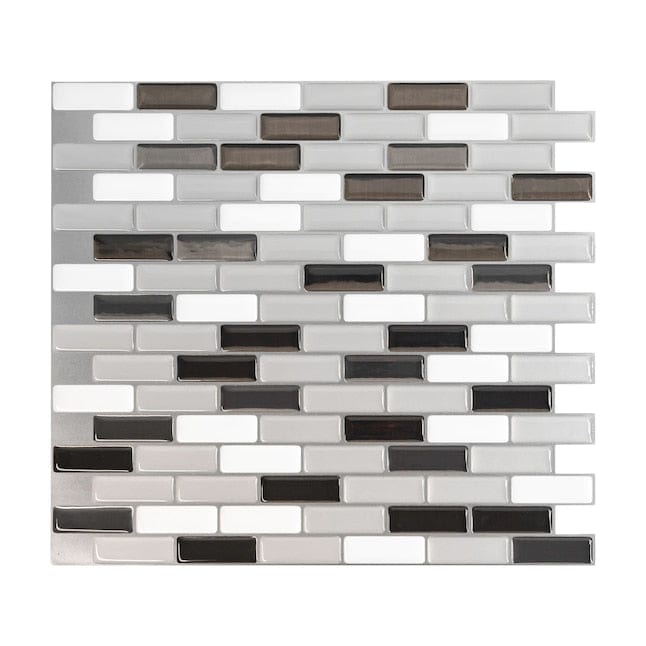 Smart Tiles Murano Metallik Multicolored 10-in x 10-in Glossy Resin Brick Subway Peel and Stick Wall Tile (2.38-sq. ft/ Carton)