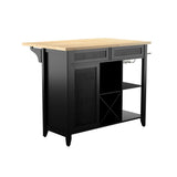 Boston Loft Furnishings Black Composite Base with Composite Wood Top Kitchen Island (28-in x 48.25-in x 36-in)