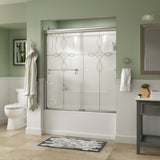 Portman 60 in. x 58-1/8 in. Semi-Frameless Traditional Sliding Bathtub Door in Bronze with Rain Glass - Super Arbor