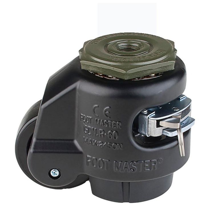 2 in. Nylon Wheel Standard Stem Ratcheting Leveling Caster with Load Rating 550 lbs.