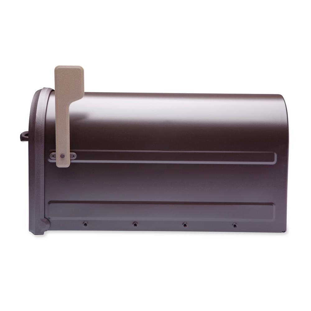 Mapleton Post Mount Mailbox Rubbed Bronze with Premium Champagne Flag - Super Arbor