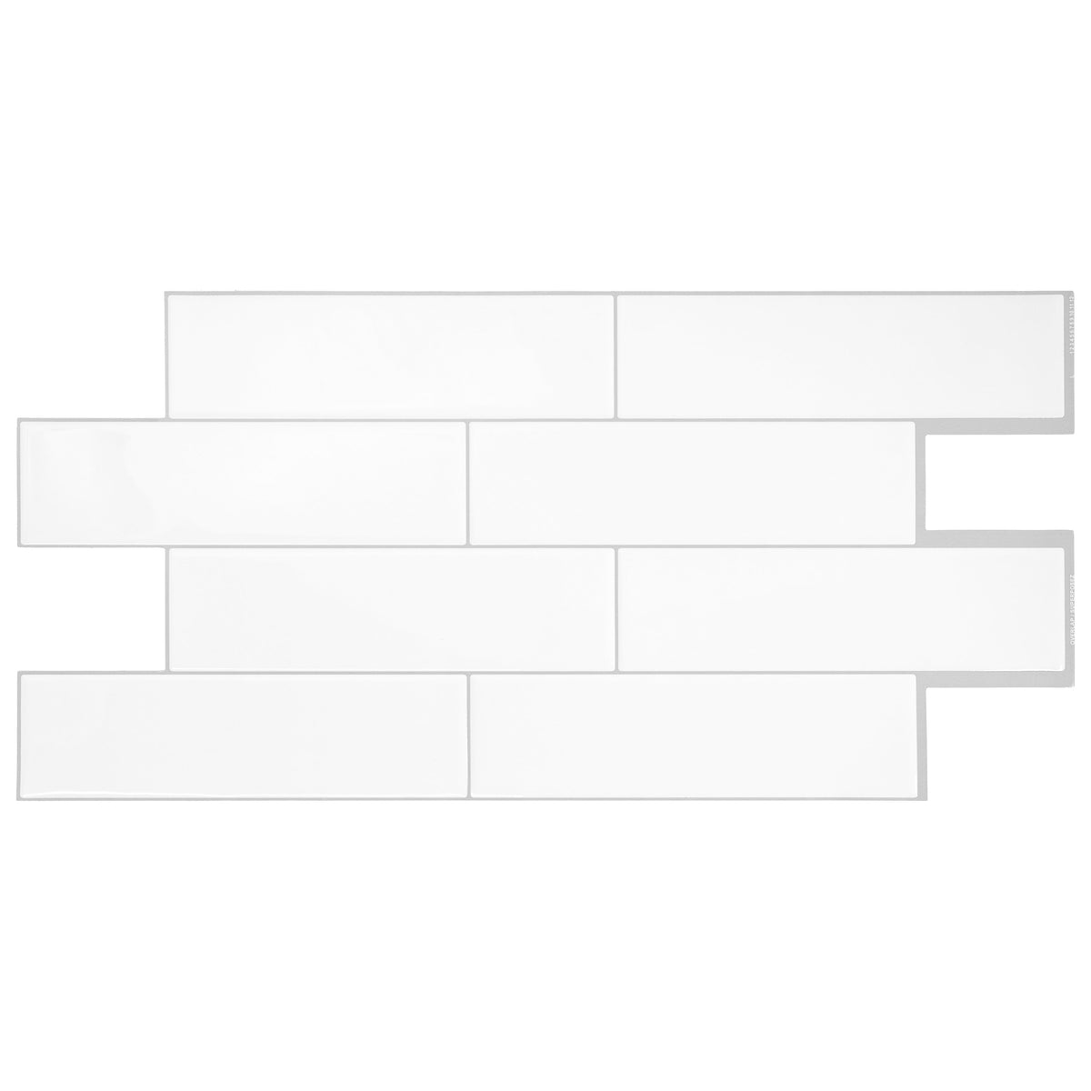 Smart Tiles Oslo White White 23-in x 11-in Glossy Resin Subway Peel and stick Wall Tile product image