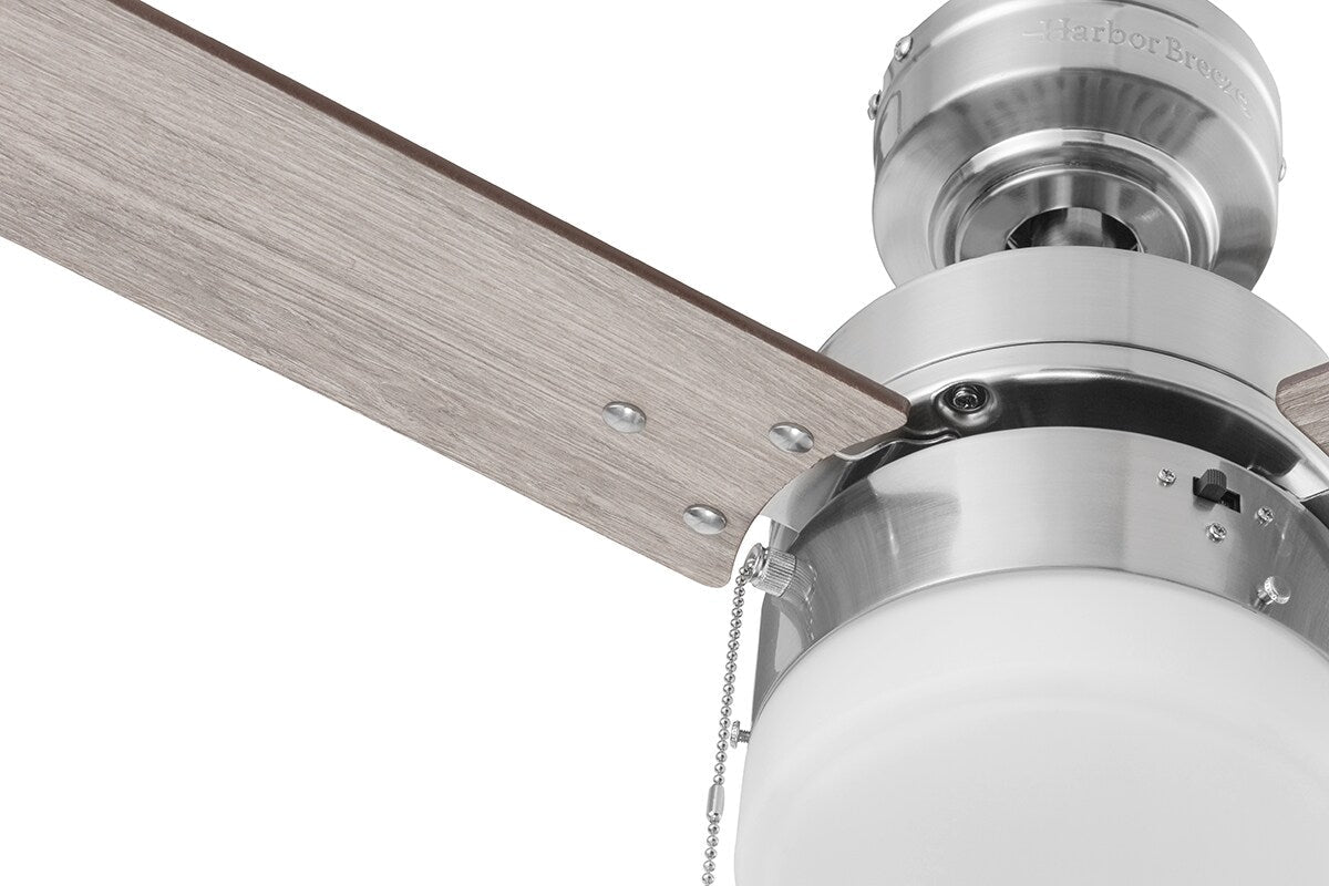 Harbor Breeze Vue 44-in Brushed Nickel LED Indoor Ceiling Fan with Light Kit (3-Blade)
