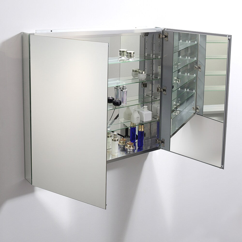Fresca 40-in x 36-in Surface/Recessed Mount Mirror Medicine Cabinet