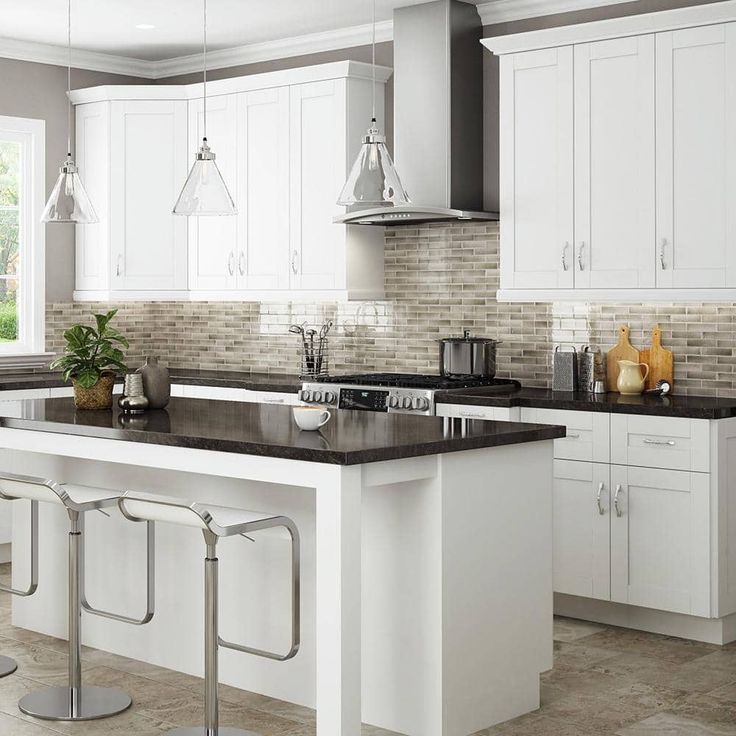 Home Decorators Collection Washington Vesper White Plywood Shaker Assembled Utility Pantry Kitchen Cabinet 4 ROT Sft Cl 18 in W x 24 in D x 84 in H
