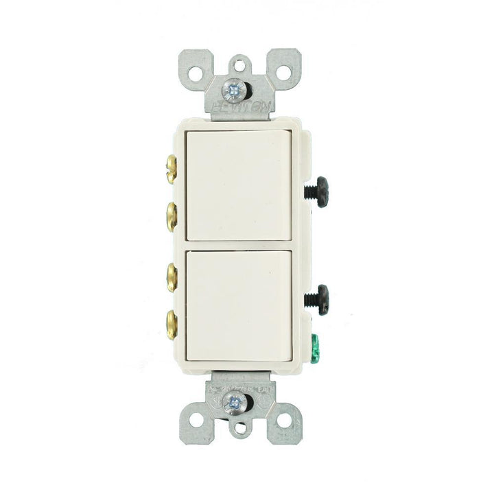 Decora 15 Amp 120-Volt 3-Way Combination Rocker Switch, White - Super Arbor