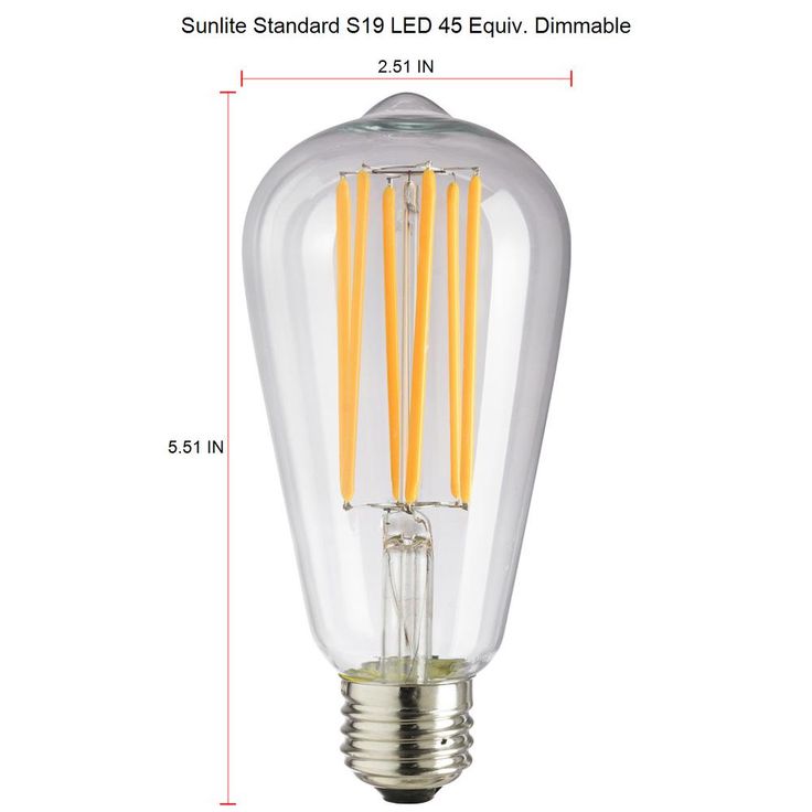 Sunlite 40-Watt Equivalent ST19 Dimmable Vintage Edison LED Light Bulb, Amber 2200K (6-Pack)