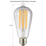 Sunlite 40-Watt Equivalent ST19 Dimmable Vintage Edison LED Light Bulb, Amber 2200K (6-Pack)