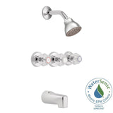 Chateau 3-Handle 1-Spray Tub and Shower Faucet in Chrome (Valve Included) - Super Arbor