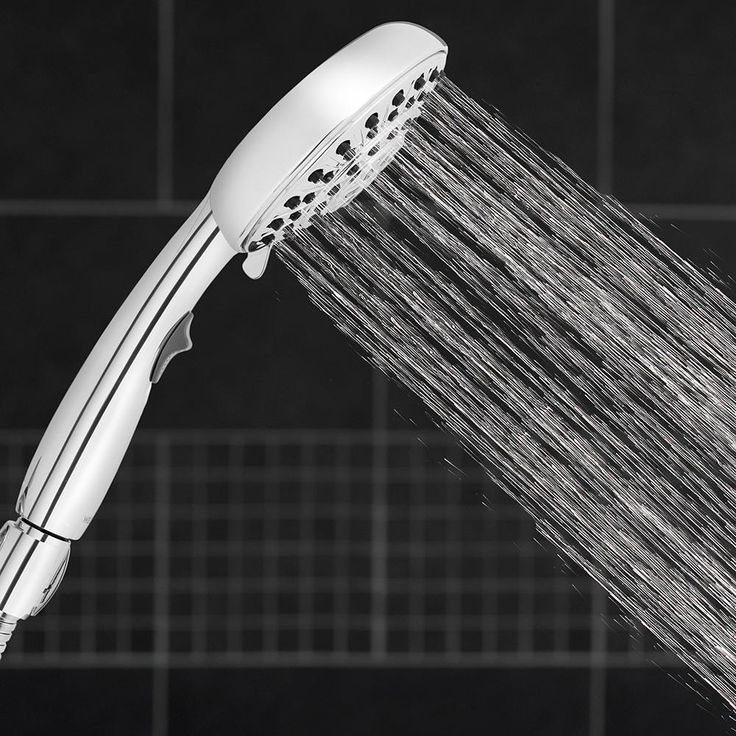 6-Spray 4.8 in. Single Wall Mount  Handheld Adjustable Shower Head in Chrome
