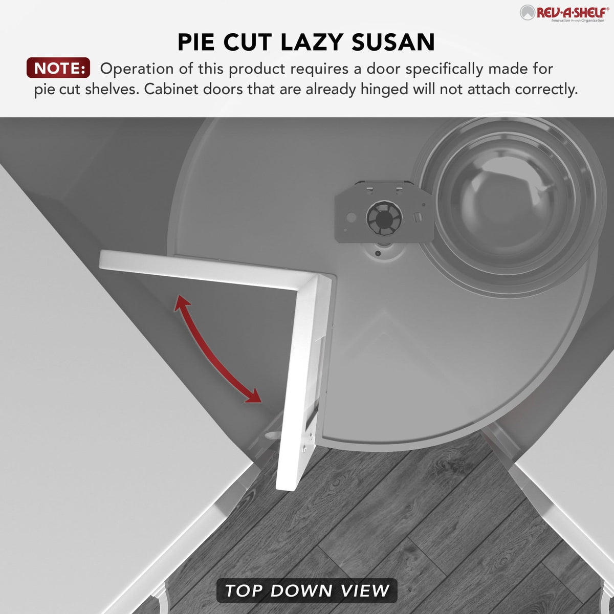 Rev-A-Shelf 2-Tier Polymer Pie-Cut Cabinet Lazy Susan, 28" Diameter