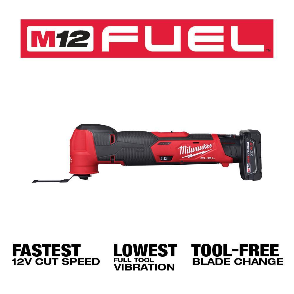 M12 FUEL 12-Volt Lithium-Ion Cordless Oscillating Multi-Tool and Jig Saw with two 3.0 Ah Batteries - Super Arbor