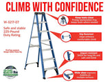 Louisville Ladder 7' Fiberglass Step Ladder, 225-lb Capacity, W-3217-07