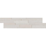 Arctic White 3D Ledger Panel 6 in. x 24 in. Honed Marble Wall Tile (10 cases / 60 sq. ft. / pallet) - Super Arbor