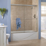 Cove 60 in. x 60 in. Semi-Framed Sliding Bathtub Door in Brushed Nickel with 1/4 in. Clear Glass - Super Arbor
