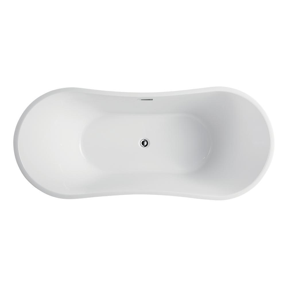 Mulhouse 71 in. Acrylic Flatbottom Freestanding Bathtub in White - Super Arbor