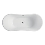Mulhouse 71 in. Acrylic Flatbottom Freestanding Bathtub in White - Super Arbor