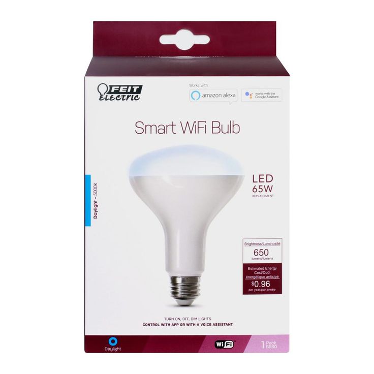 Feit Electric 65-Watt Equivalent Daylight (5000K) BR30 Dimmable Wi-Fi LED Smart Light Bulb (12-Pack)
