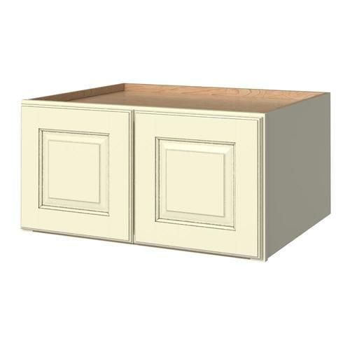 allen + roth Annscroft 30-in W x 15.125-in H x 24-in D Hazelnut Maple Door Wall Semi-Custom Cabinet