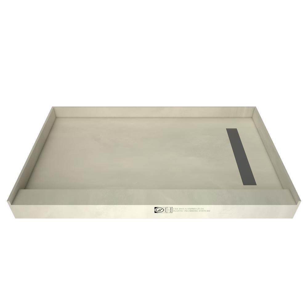 Redi Trench 48 in. x 72 in. Single Threshold Shower Base with Left Drain and Solid Brushed Nickel Trench Grate - Super Arbor