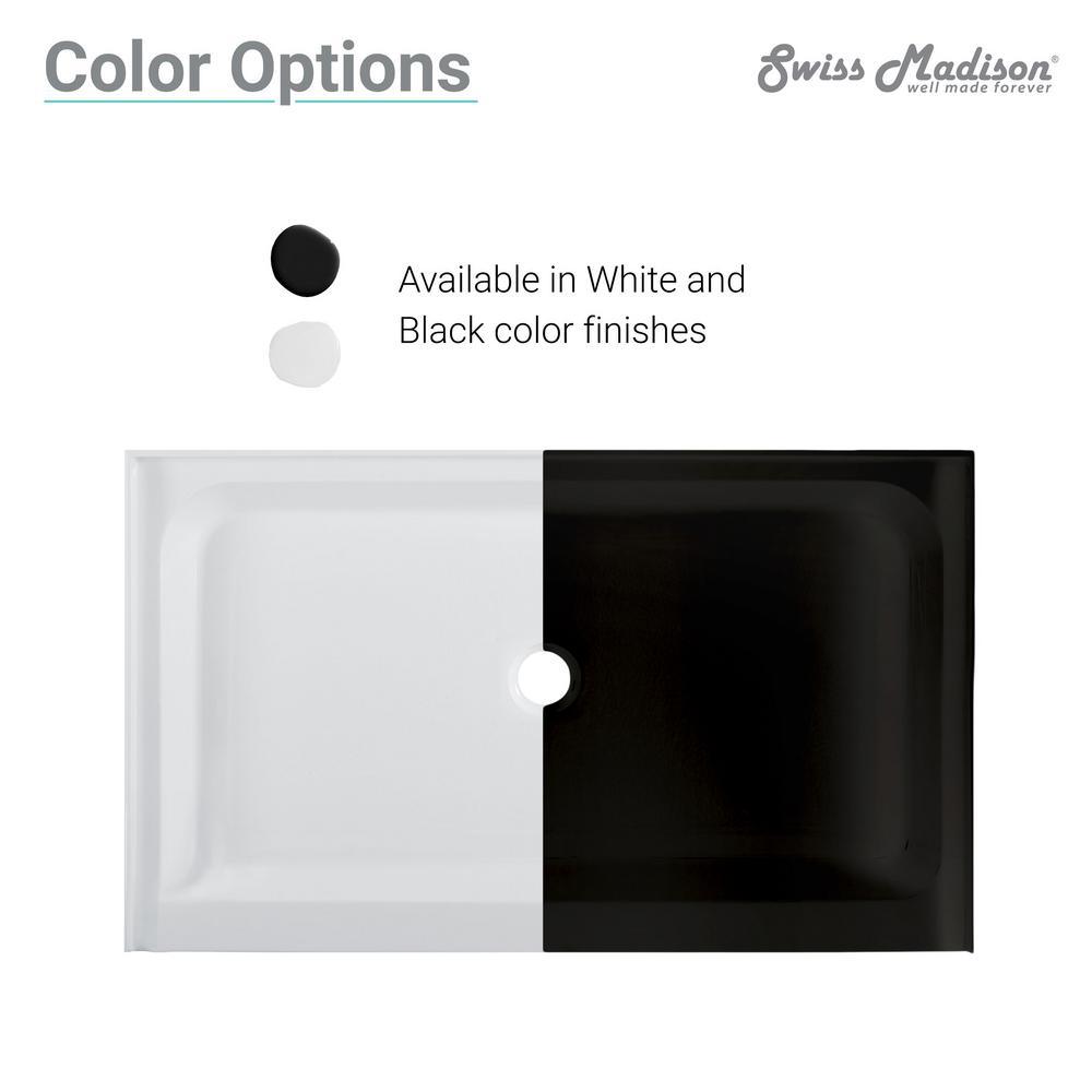 Voltaire 48 in. x 36 in. Single Threshold Acrylic Left Drain Shower Base in White - Super Arbor