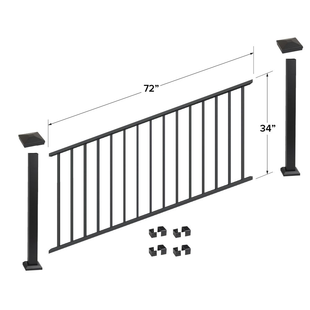 Fortress Building Products 6-ft x 34-in Black Sand Aluminum Deck Rail Kit