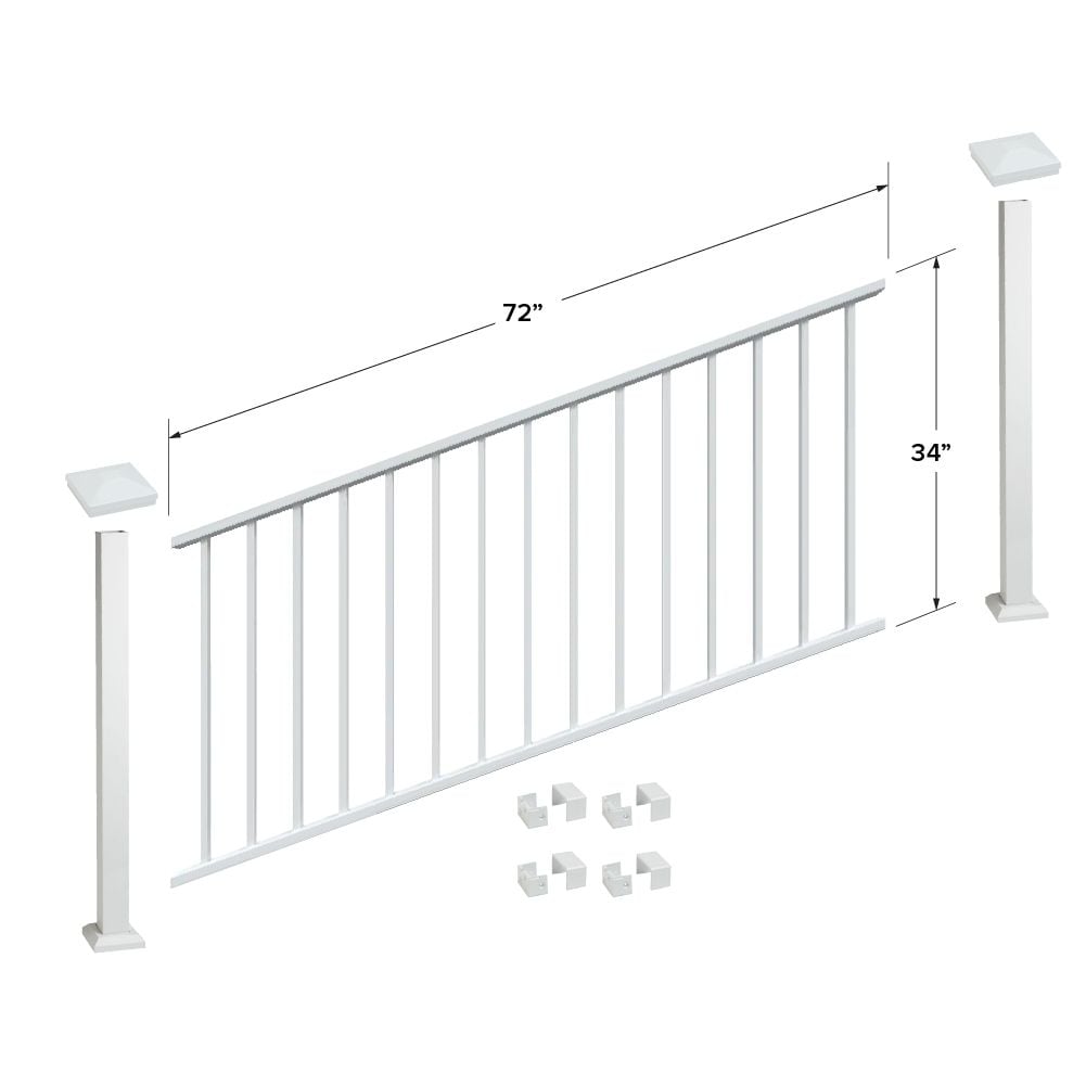 Fortress Building Products 8-ft x 34-in White Aluminum Deck Rail Kit