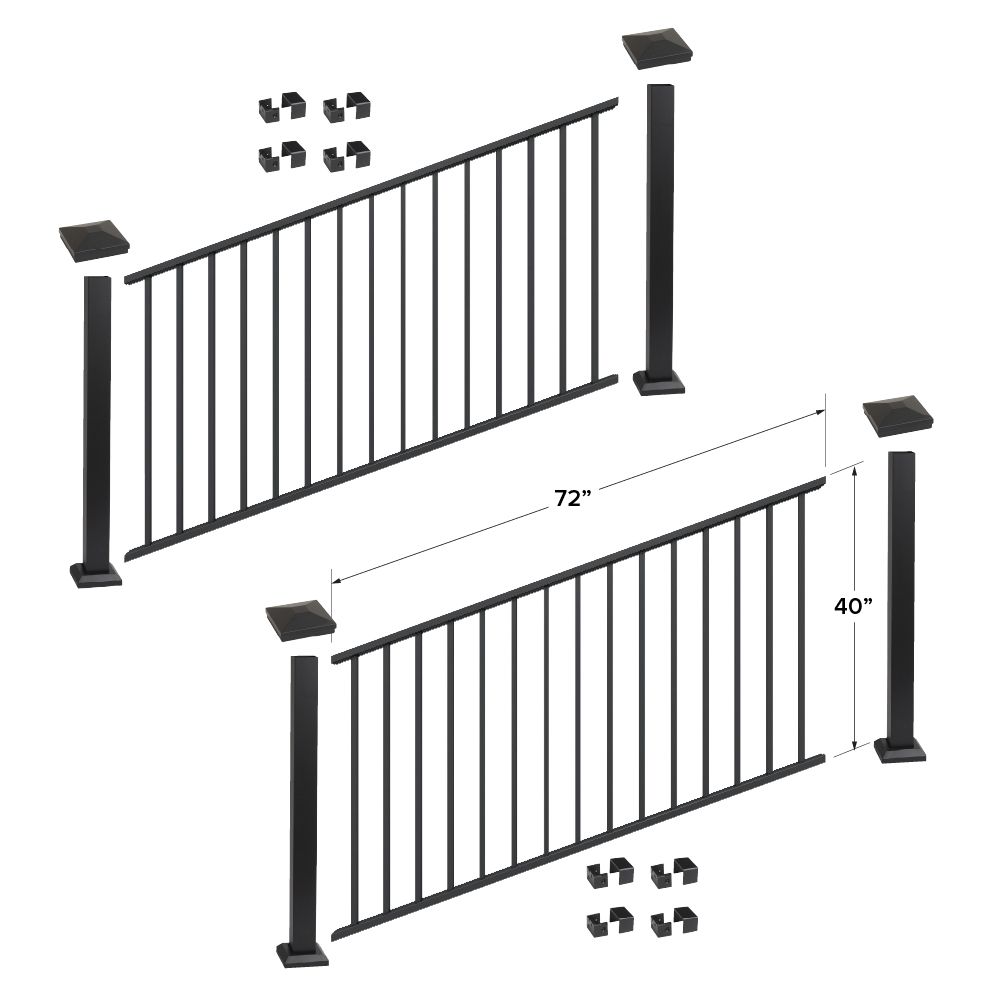 Fortress Building Products 12-ft x 40-in Black Sand Aluminum Deck Rail Kit