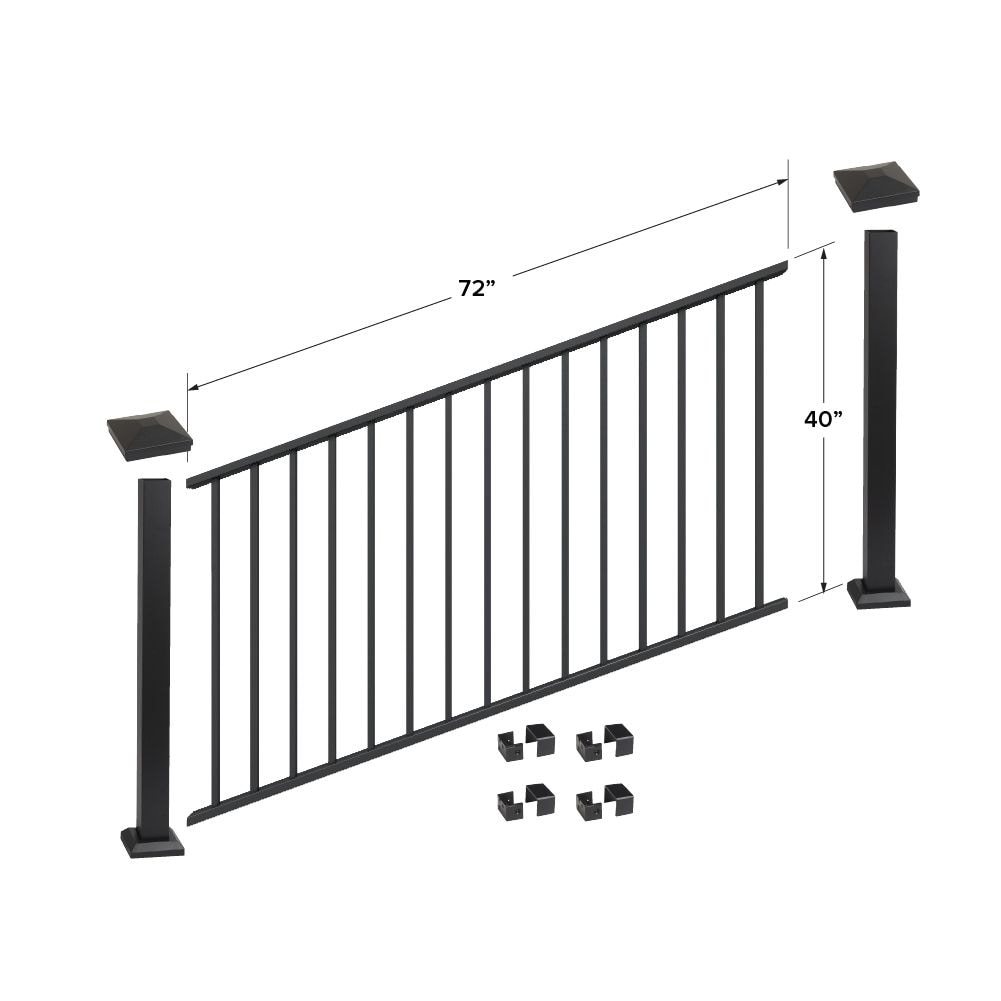 Fortress Building Products 6-ft x 40-in Black Sand Aluminum Deck Rail Kit