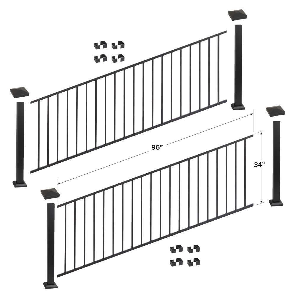 Fortress Building Products 16-ft x 34-in Black Sand Aluminum Deck Rail Kit