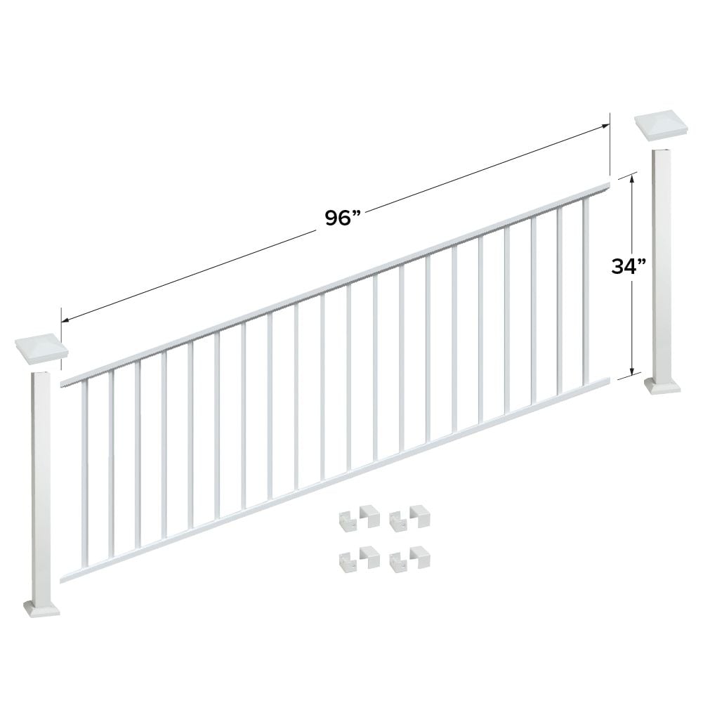 Fortress Building Products 8-ft x 34-in White Aluminum Deck Rail Kit