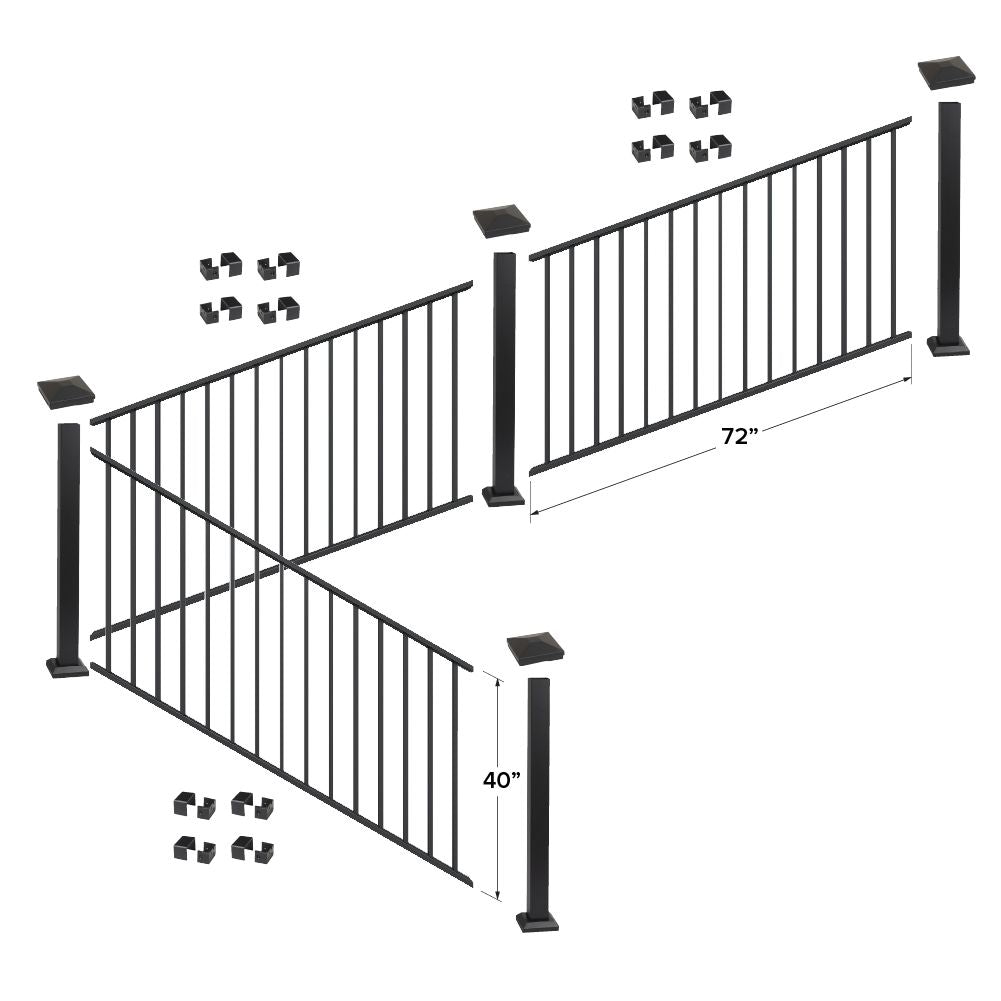 Fortress Building Products 18-ft x 40-in Black Sand Aluminum Deck Rail Kit