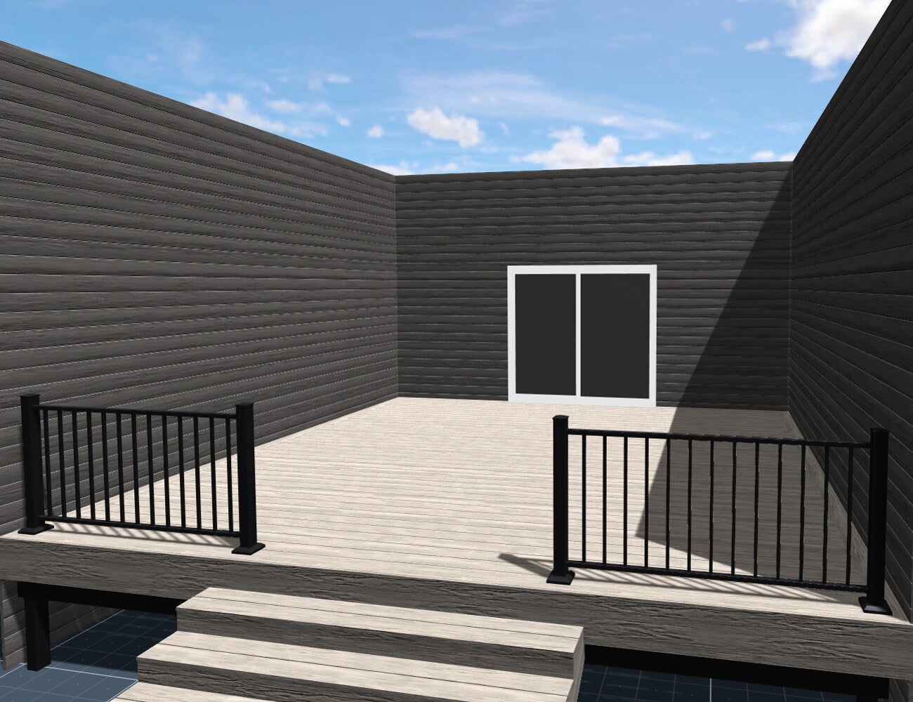 Fortress Building Products 16-ft x 34-in Black Sand Aluminum Deck Rail Kit