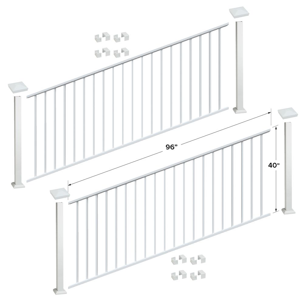 Fortress Building Products 16-ft x 40-in White Aluminum Deck Rail Kit