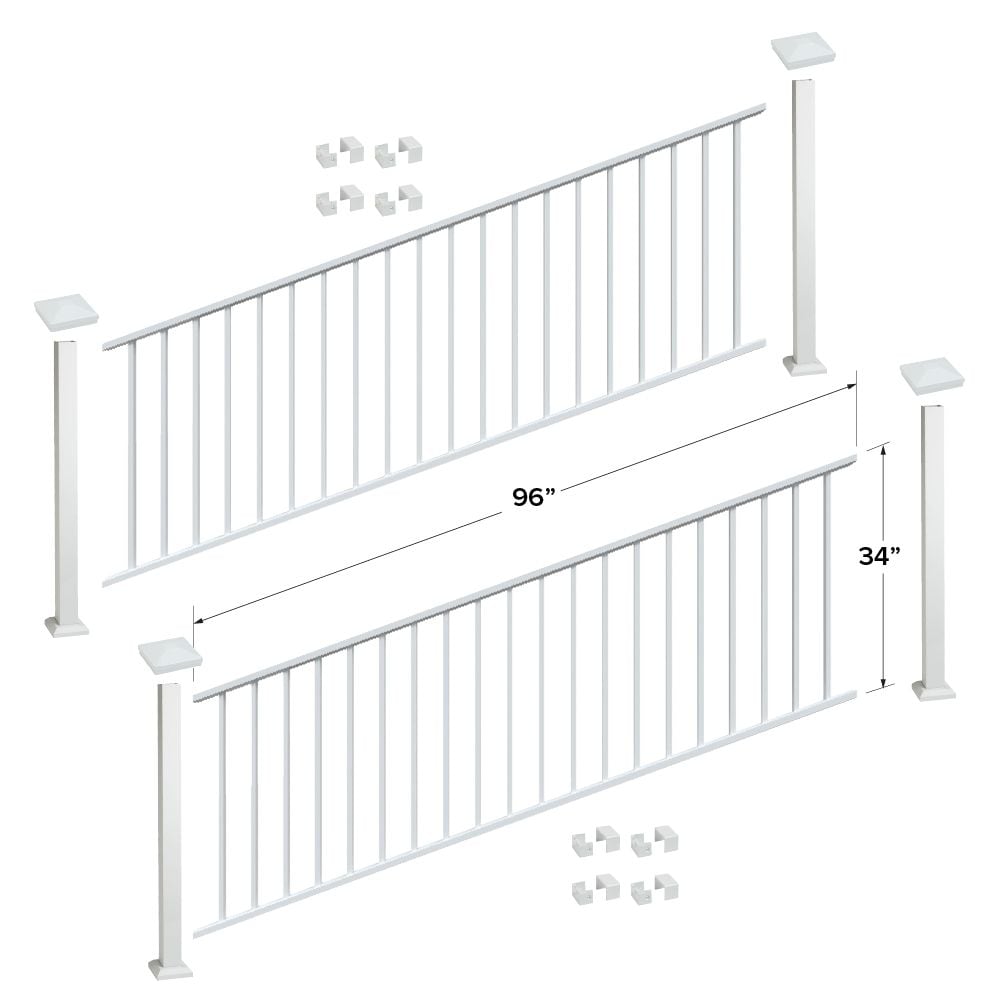 Fortress Building Products 16-ft x 34-in White Aluminum Deck Rail Kit