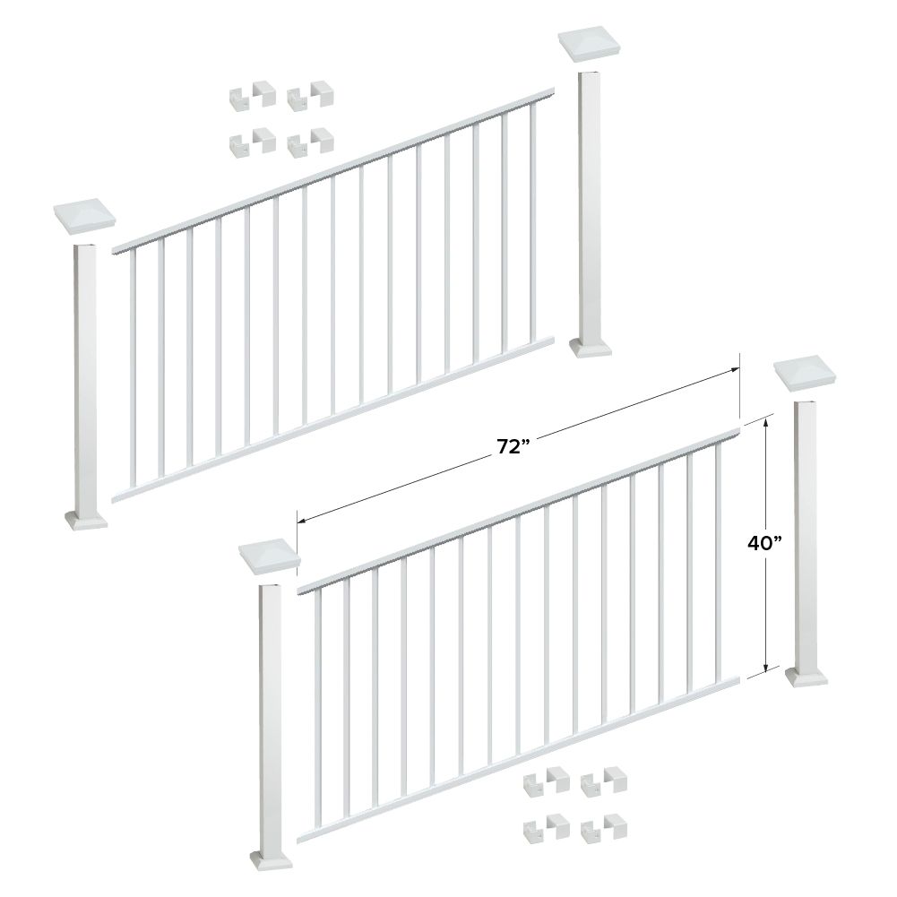 Fortress Building Products 12-ft x 40-in White Aluminum Deck Rail Kit