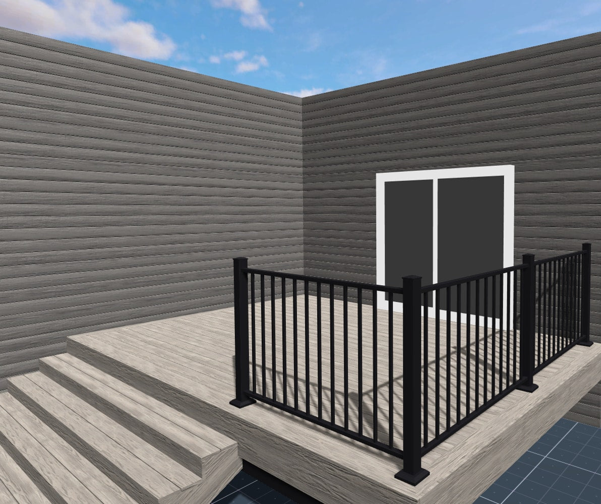 Fortress Building Products 18-ft x 40-in Black Sand Aluminum Deck Rail Kit