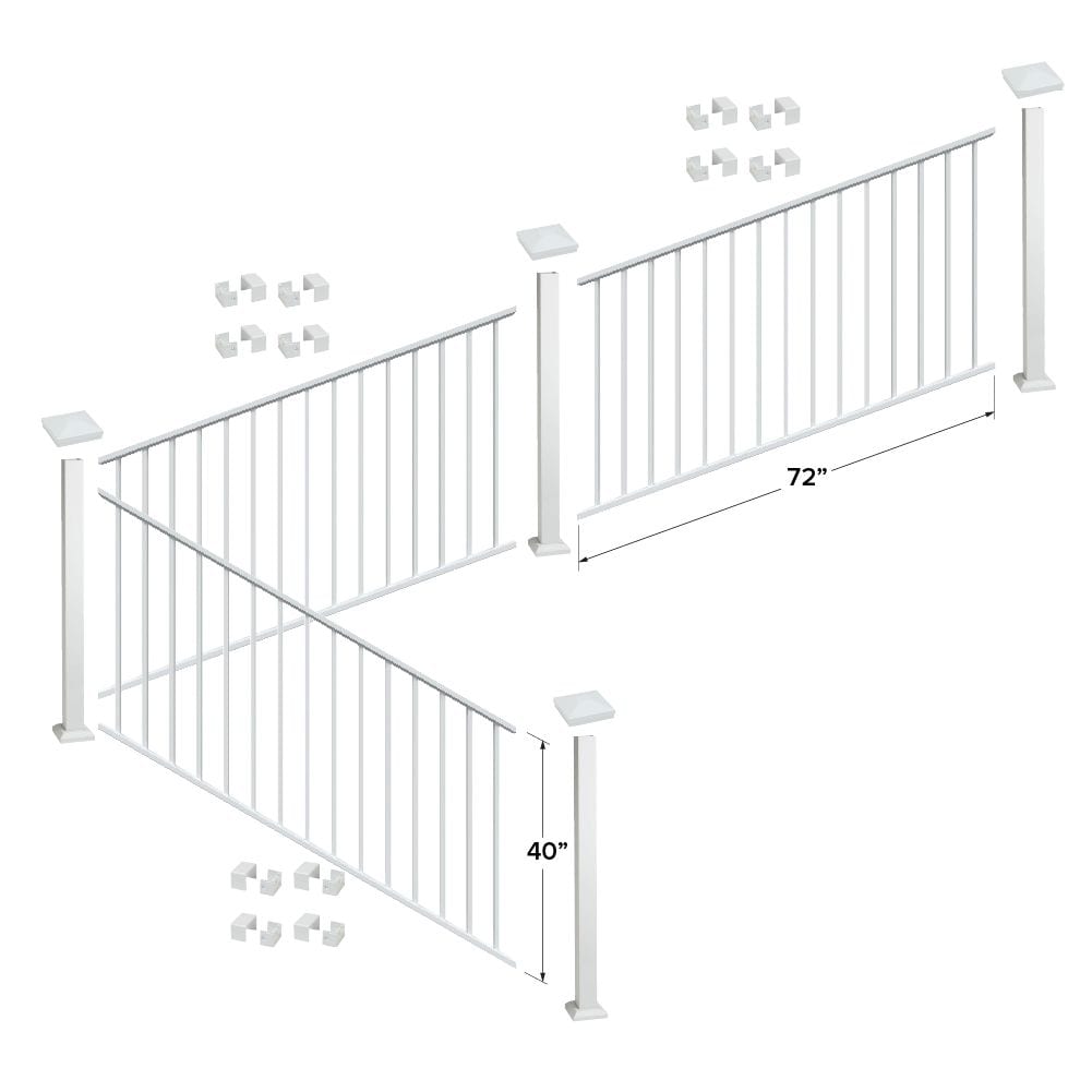 Fortress Building Products 18-ft x 40-in White Aluminum Deck Rail Kit