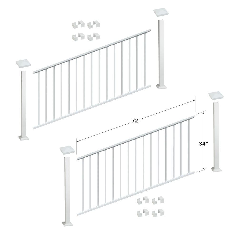 Fortress Building Products 16-ft x 34-in White Aluminum Deck Rail Kit
